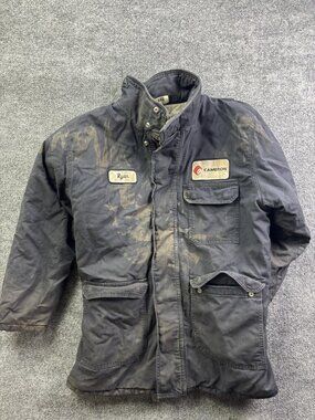 Bulwark FR‎ Coat Mens XLT Blue Canvas Insulated Parka Workwear JLP8N4A